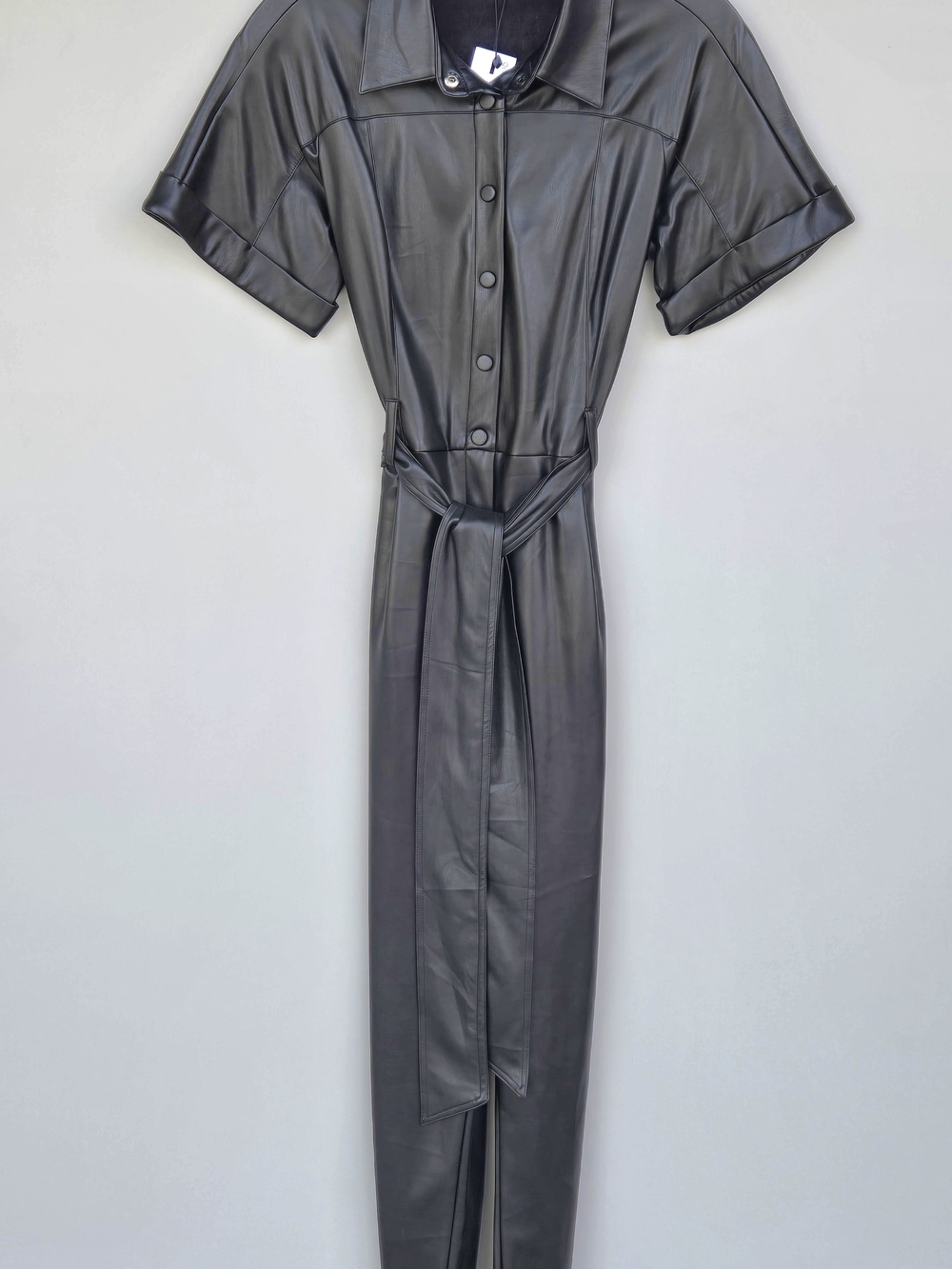 DYNAMITE FAUX LEATHER ONE PIECE JUMPSUIT - MED